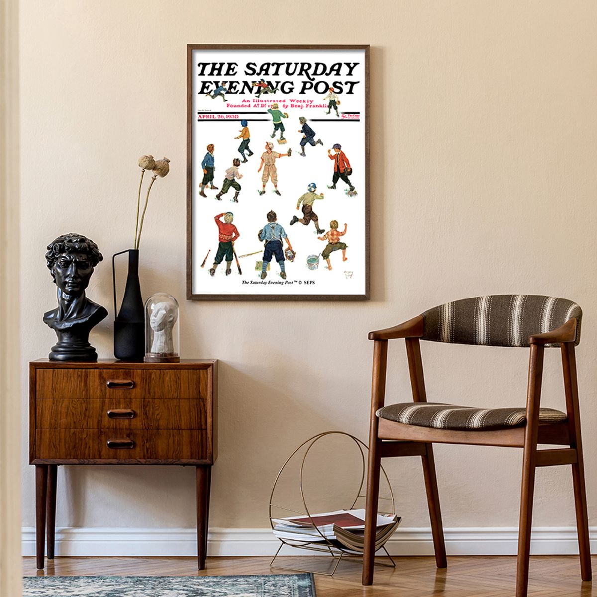 더 새터데이 이브닝 포스트(THE SATURDAY EVENING POST) SEP Framed Poster_Home Run