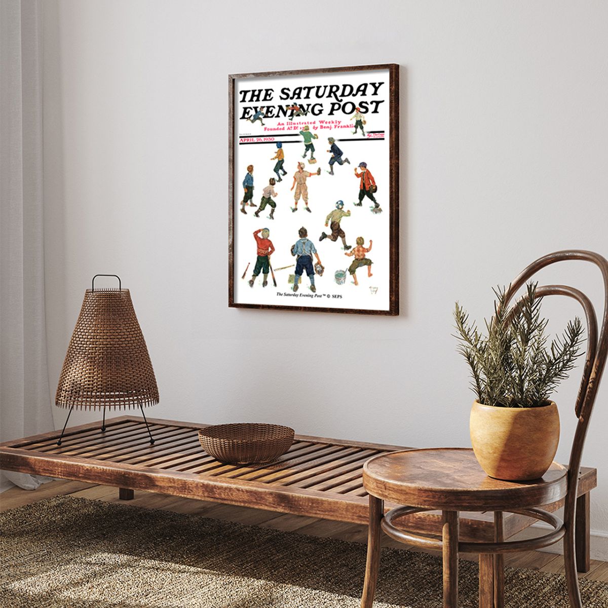 더 새터데이 이브닝 포스트(THE SATURDAY EVENING POST) SEP Framed Poster_Home Run