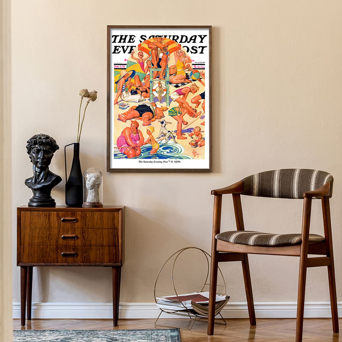 더 새터데이 이브닝 포스트(THE SATURDAY EVENING POST) SEP Framed Poster_King of the Beach