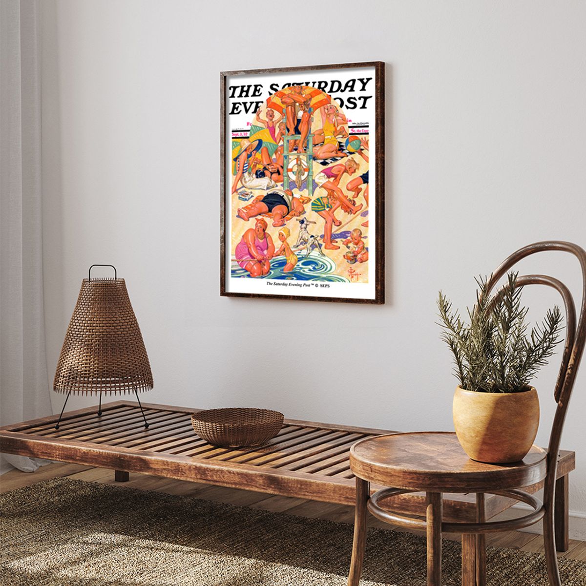 더 새터데이 이브닝 포스트(THE SATURDAY EVENING POST) SEP Framed Poster_King of the Beach
