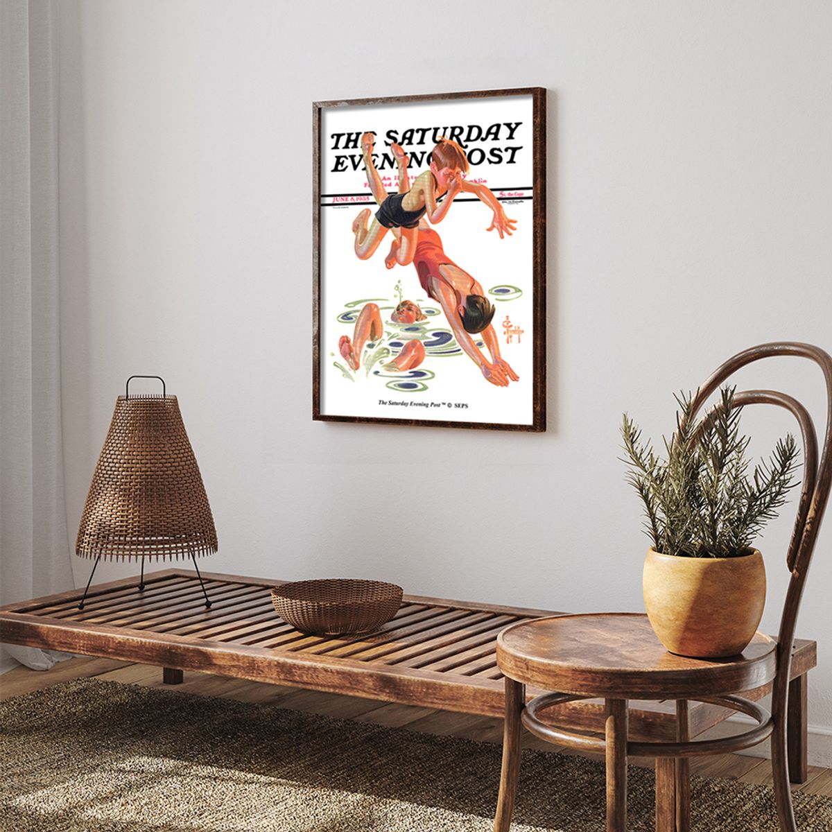 더 새터데이 이브닝 포스트(THE SATURDAY EVENING POST) SEP Framed Poster_Diving In