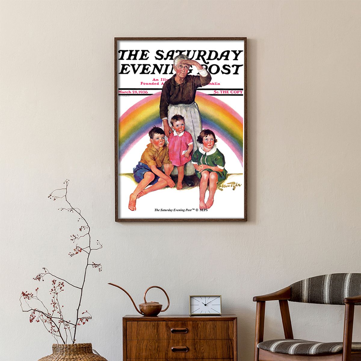 더 새터데이 이브닝 포스트(THE SATURDAY EVENING POST) SEP Framed Poster_Rainbow