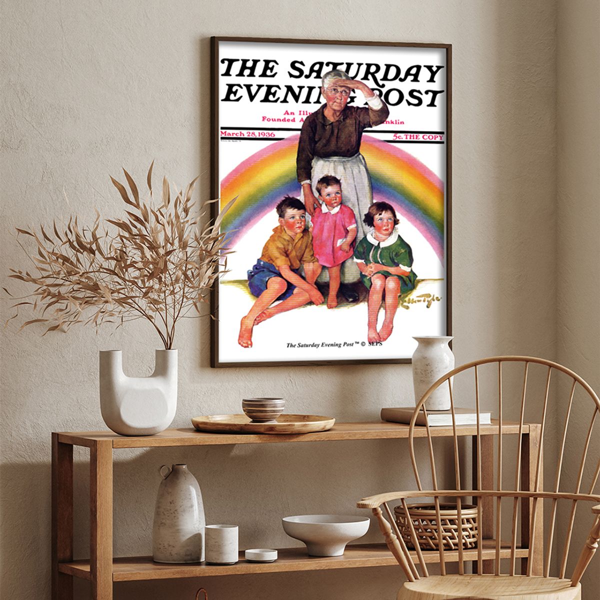 더 새터데이 이브닝 포스트(THE SATURDAY EVENING POST) SEP Framed Poster_Rainbow