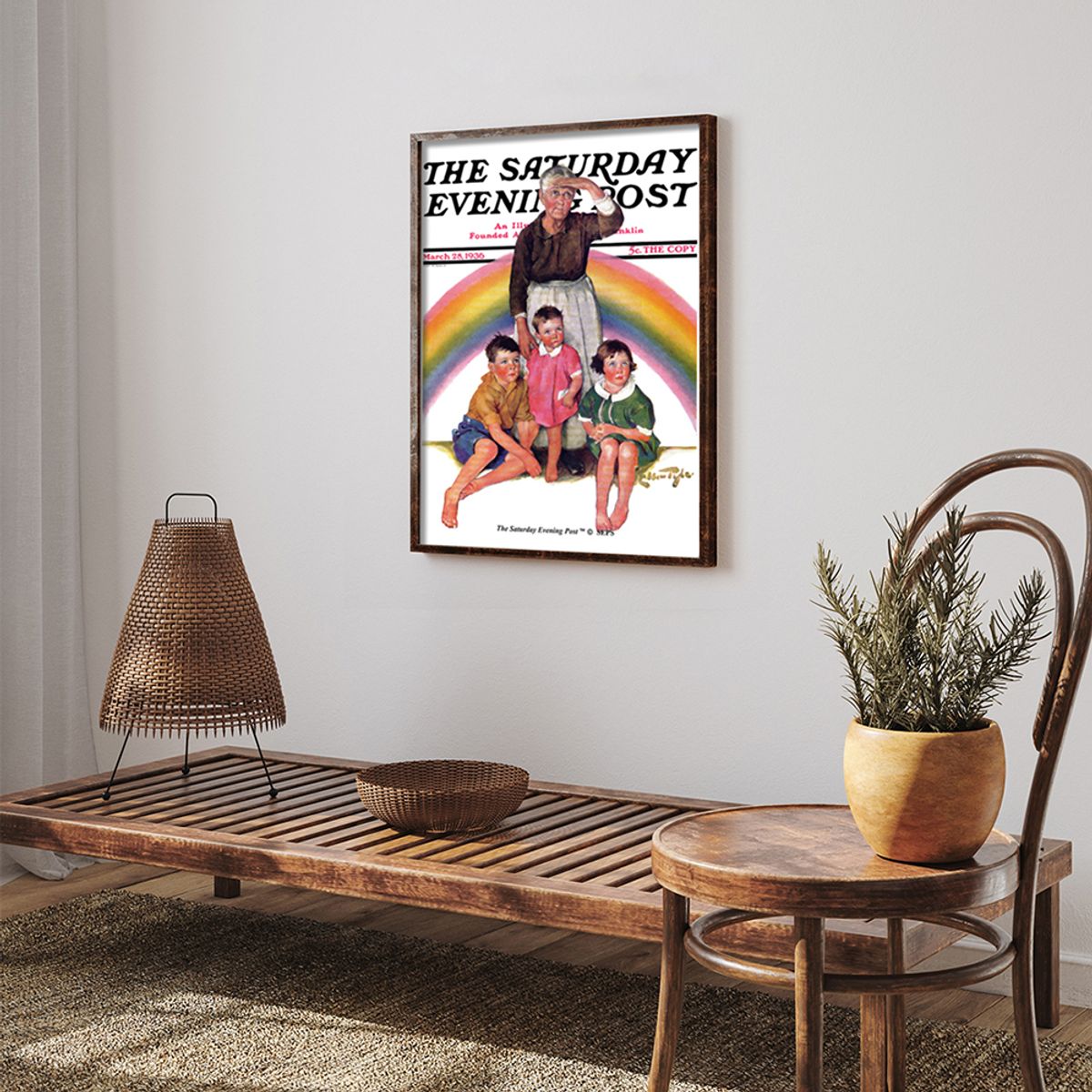 더 새터데이 이브닝 포스트(THE SATURDAY EVENING POST) SEP Framed Poster_Rainbow