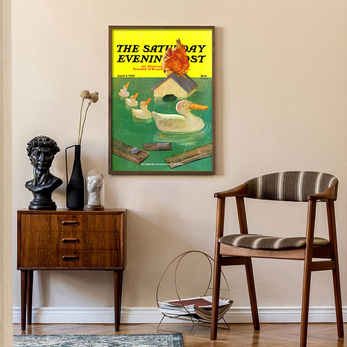 더 새터데이 이브닝 포스트(THE SATURDAY EVENING POST) SEP Framed Poster_Ducks in a Flood