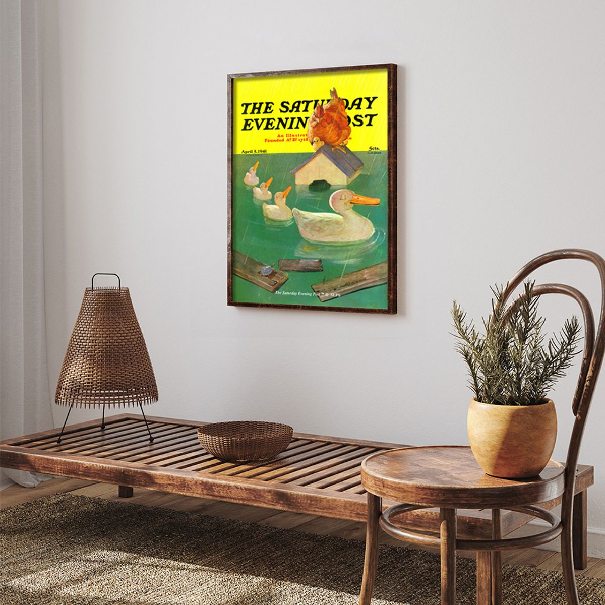더 새터데이 이브닝 포스트(THE SATURDAY EVENING POST) SEP Framed Poster_Ducks in a Flood