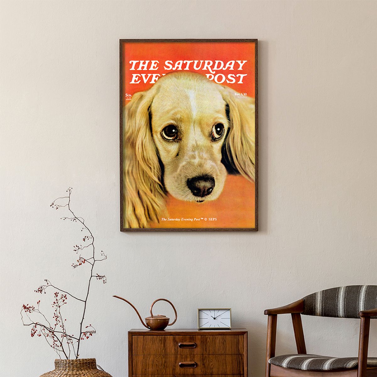 더 새터데이 이브닝 포스트(THE SATURDAY EVENING POST) SEP Framed Poster_Golden Cocker