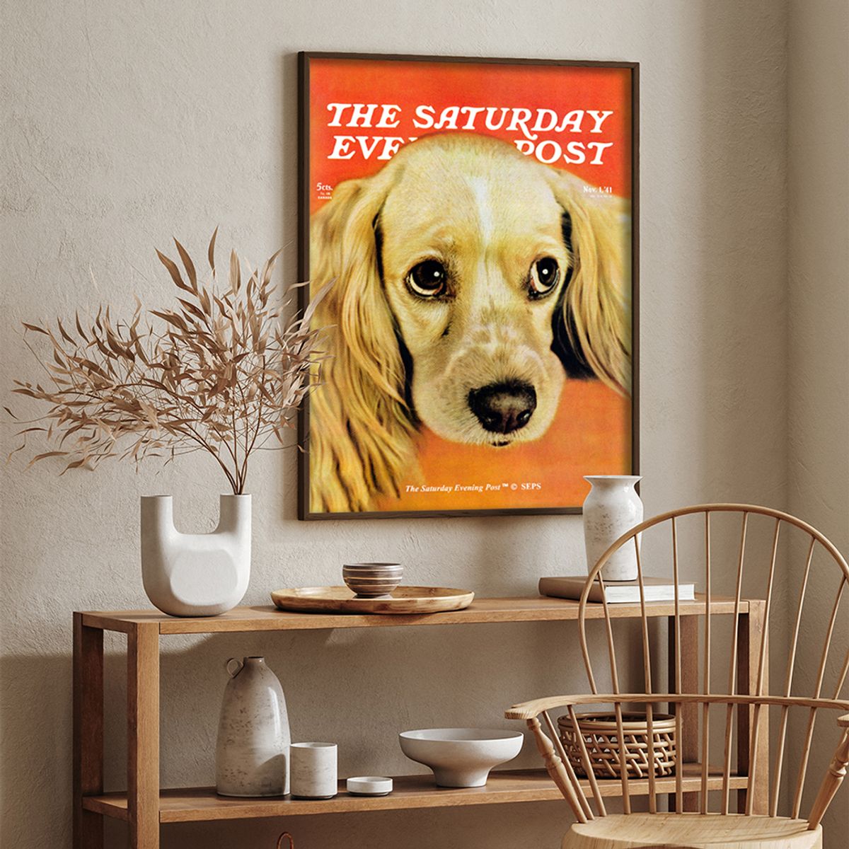 더 새터데이 이브닝 포스트(THE SATURDAY EVENING POST) SEP Framed Poster_Golden Cocker