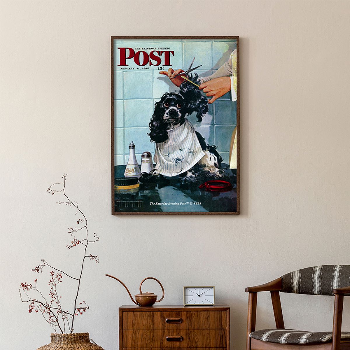 더 새터데이 이브닝 포스트(THE SATURDAY EVENING POST) SEP Framed Poster_Butch’s Haircut