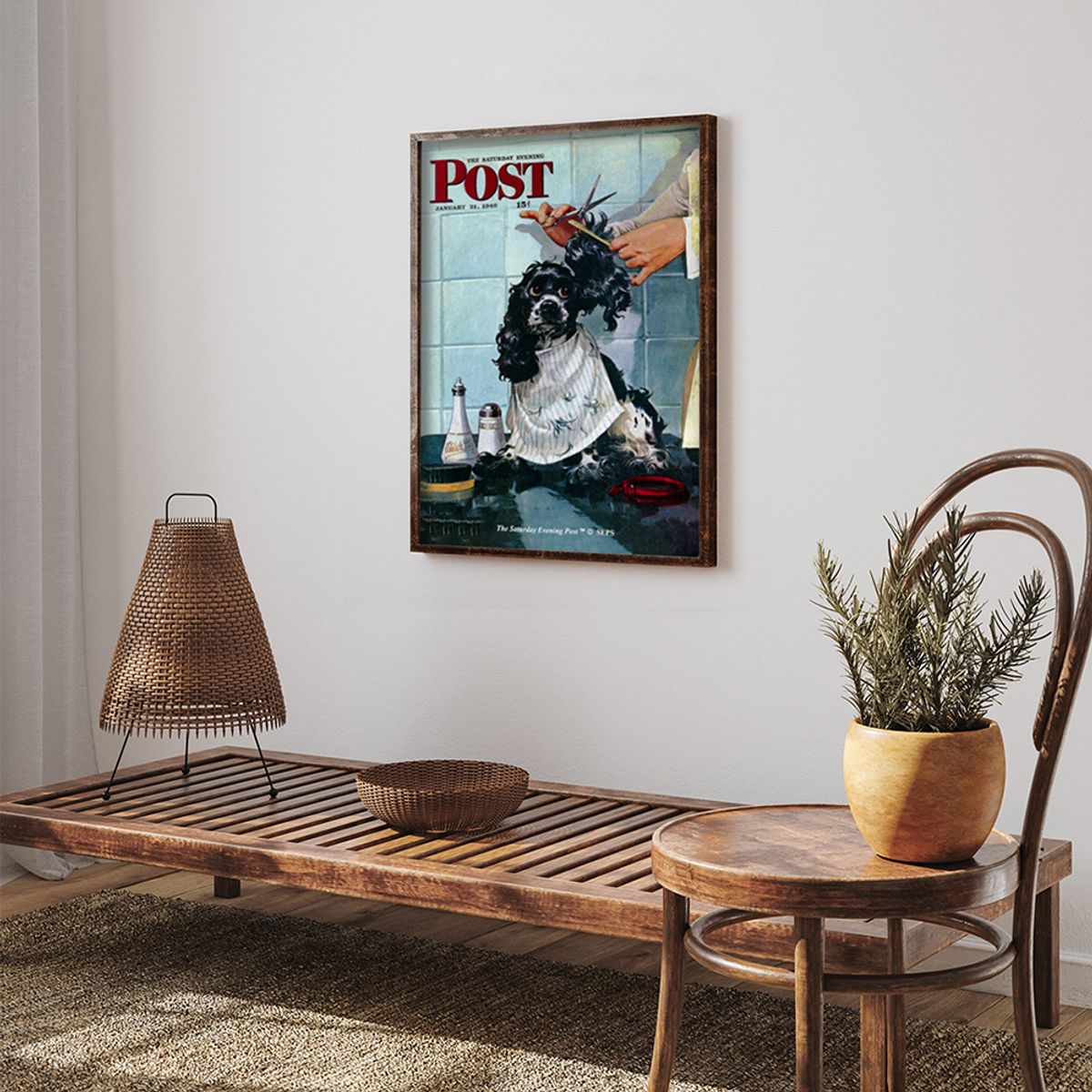 더 새터데이 이브닝 포스트(THE SATURDAY EVENING POST) SEP Framed Poster_Butch’s Haircut