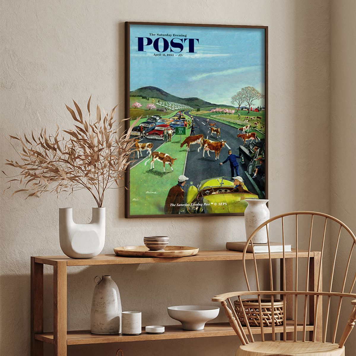 더 새터데이 이브닝 포스트(THE SATURDAY EVENING POST) SEP Framed Poster_Slow Mooving Traffic