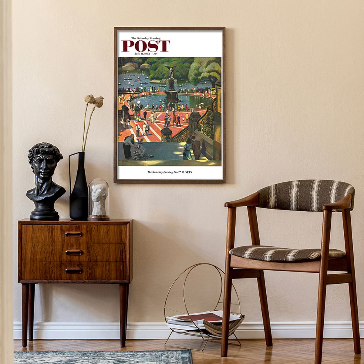 더 새터데이 이브닝 포스트(THE SATURDAY EVENING POST) SEP Framed Poster_Boating in Central Park