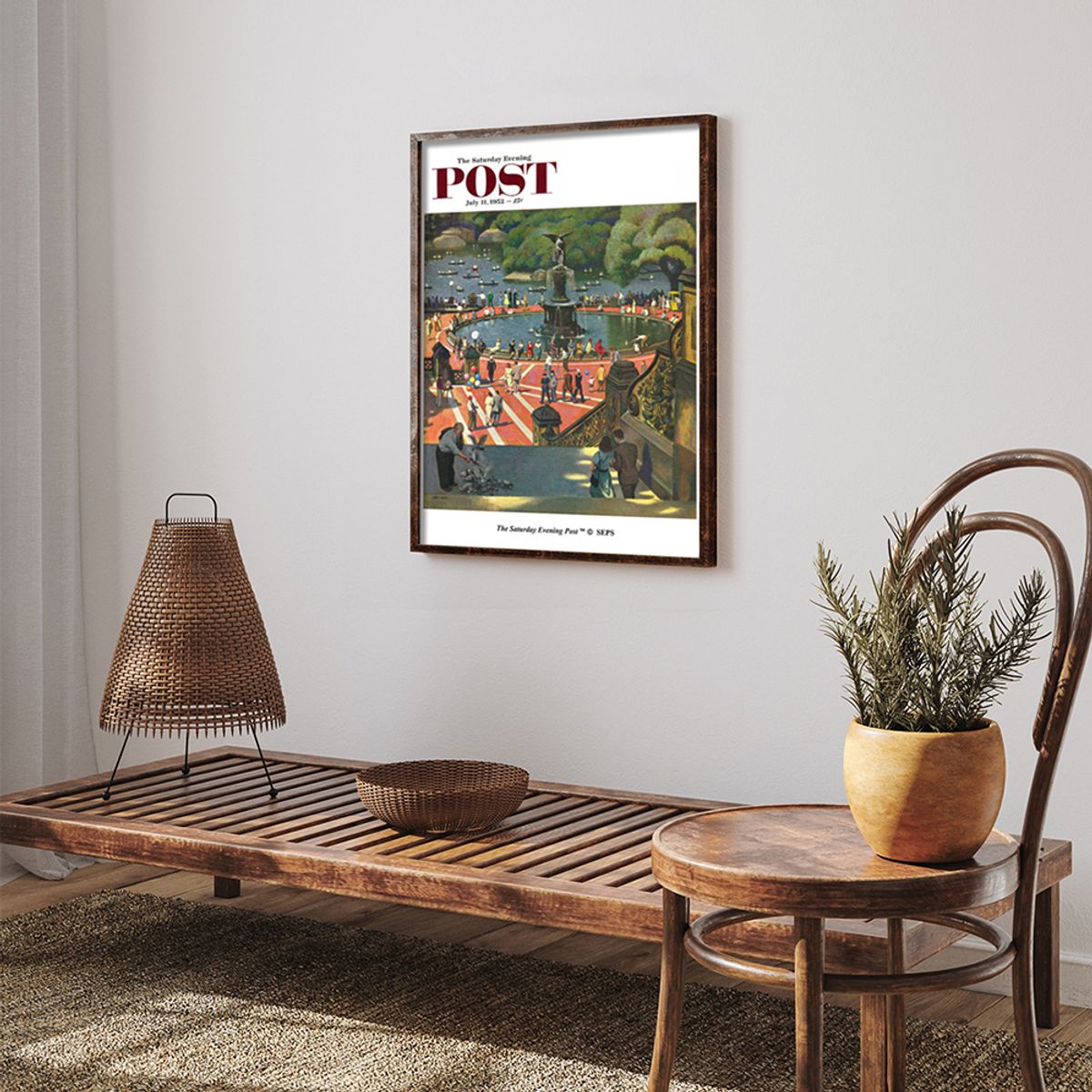 더 새터데이 이브닝 포스트(THE SATURDAY EVENING POST) SEP Framed Poster_Boating in Central Park