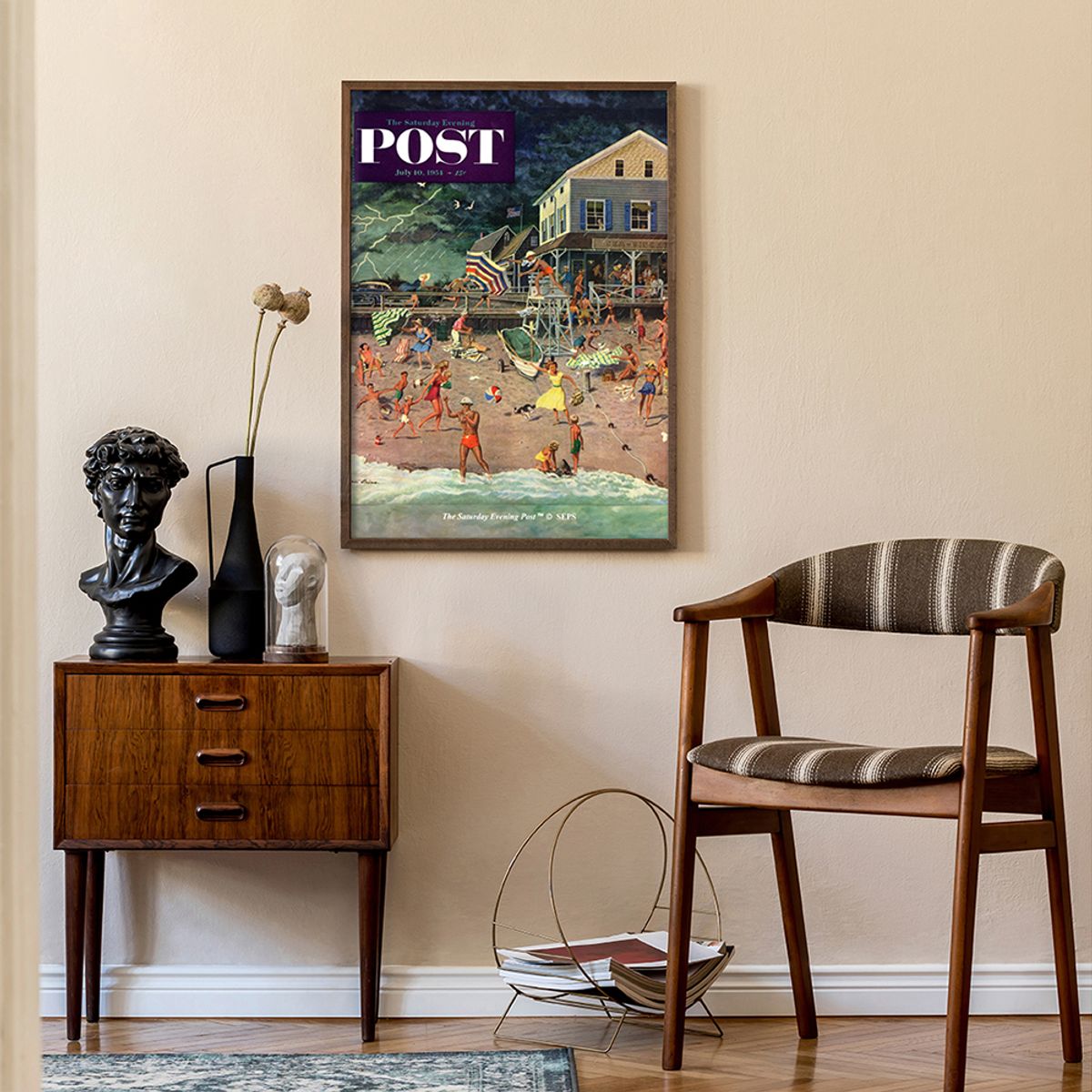 더 새터데이 이브닝 포스트(THE SATURDAY EVENING POST) SEP Framed Poster_Thunderstorm at the Shore