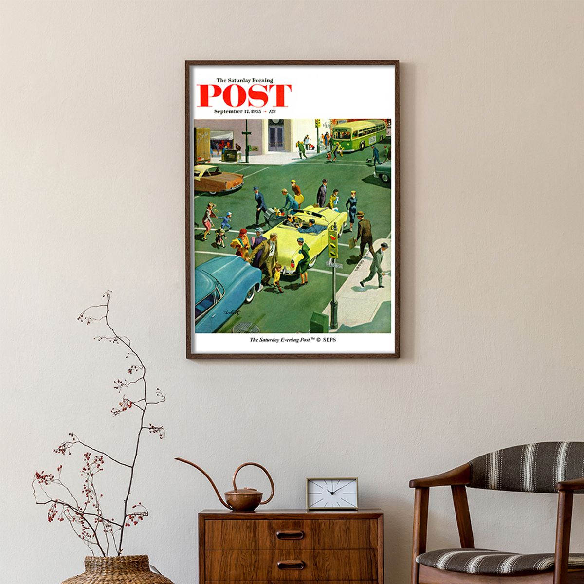 더 새터데이 이브닝 포스트(THE SATURDAY EVENING POST) SEP Framed Poster_Blocking the Crosswalk