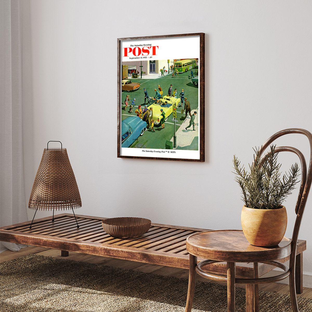 더 새터데이 이브닝 포스트(THE SATURDAY EVENING POST) SEP Framed Poster_Blocking the Crosswalk