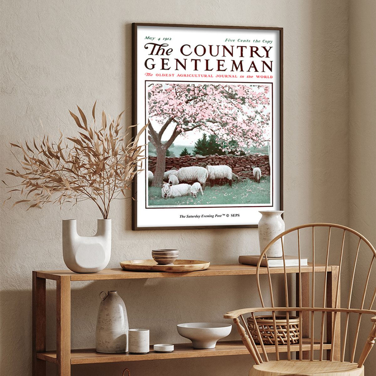 더 새터데이 이브닝 포스트(THE SATURDAY EVENING POST) SEP Framed Poster_Sheep in Spring