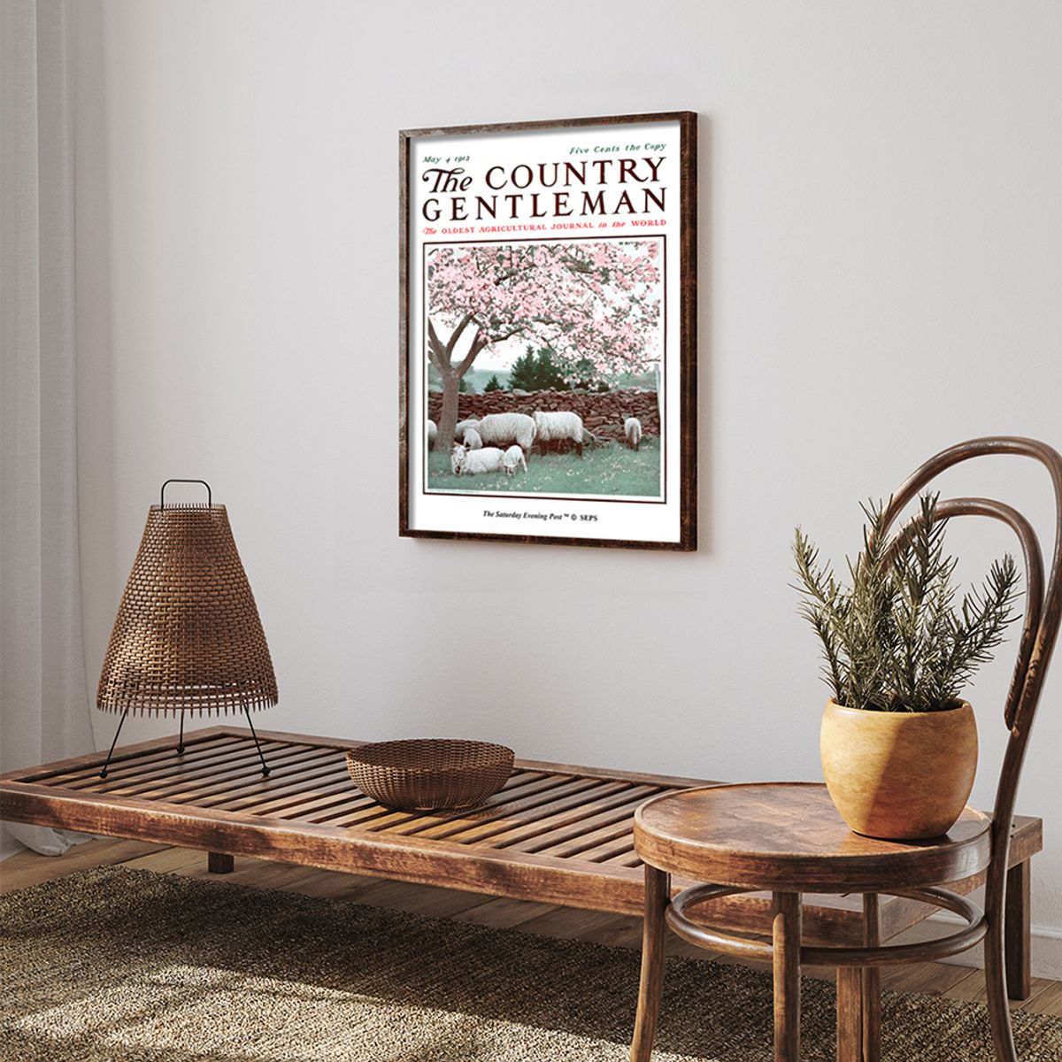 더 새터데이 이브닝 포스트(THE SATURDAY EVENING POST) SEP Framed Poster_Sheep in Spring