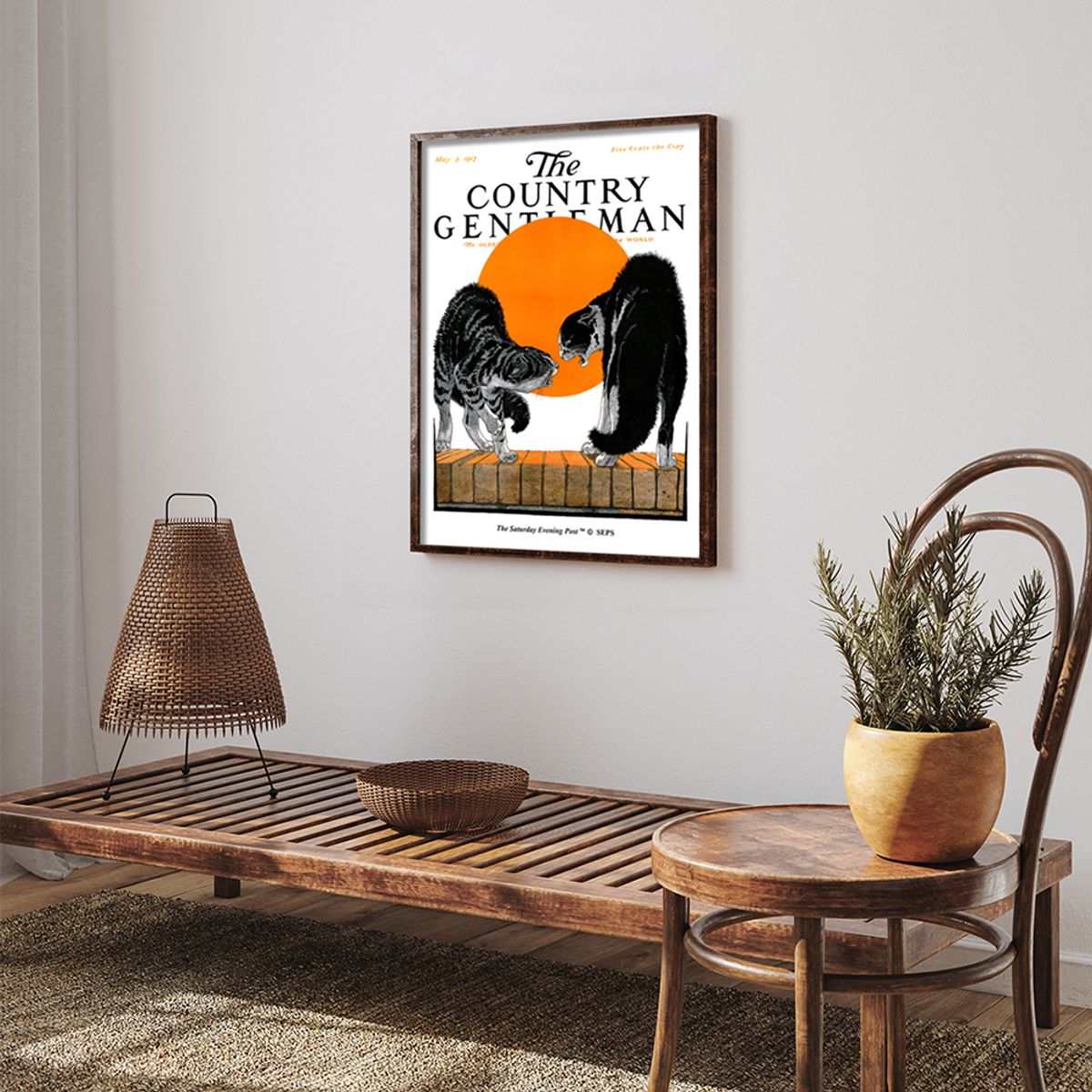 더 새터데이 이브닝 포스트(THE SATURDAY EVENING POST) SEP Framed Poster_Cat Fight