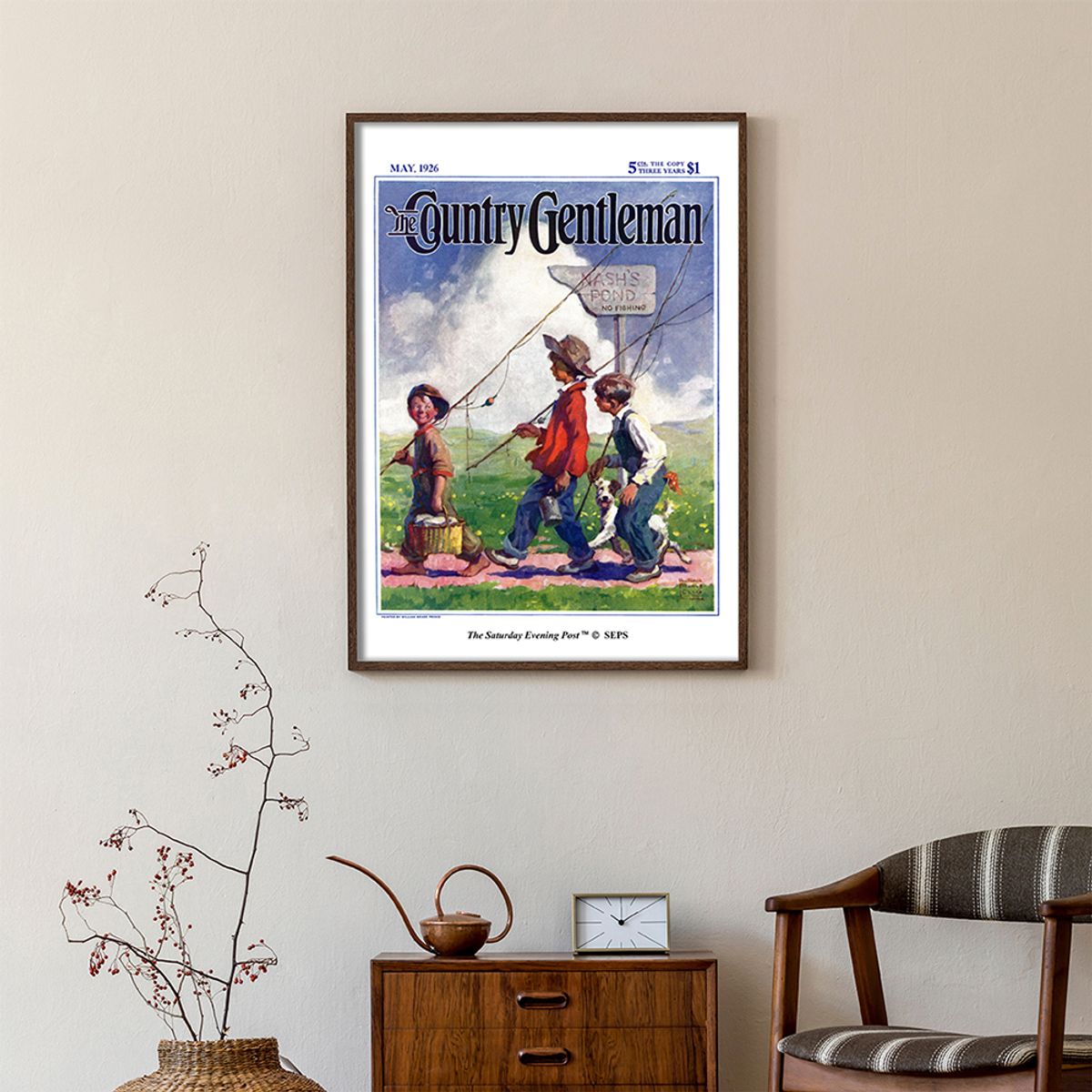 더 새터데이 이브닝 포스트(THE SATURDAY EVENING POST) SEP Framed Poster_Going Fishing