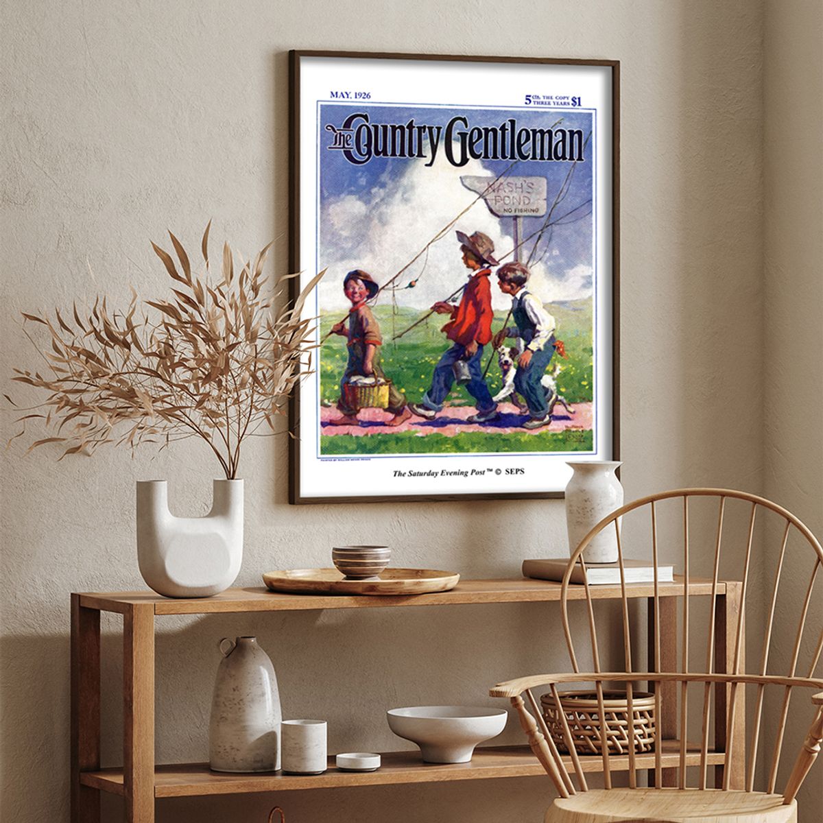 더 새터데이 이브닝 포스트(THE SATURDAY EVENING POST) SEP Framed Poster_Going Fishing