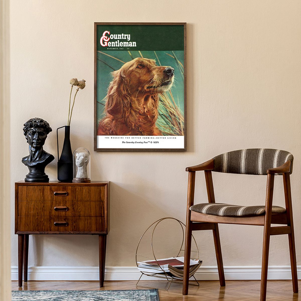 더 새터데이 이브닝 포스트(THE SATURDAY EVENING POST) SEP Framed Poster_Golden Retriever Looking Up