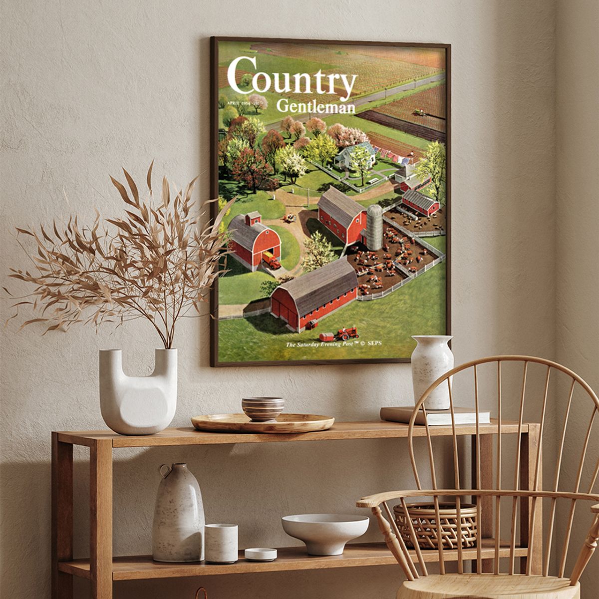 더 새터데이 이브닝 포스트(THE SATURDAY EVENING POST) SEP Framed Poster_Aerial View of Farm