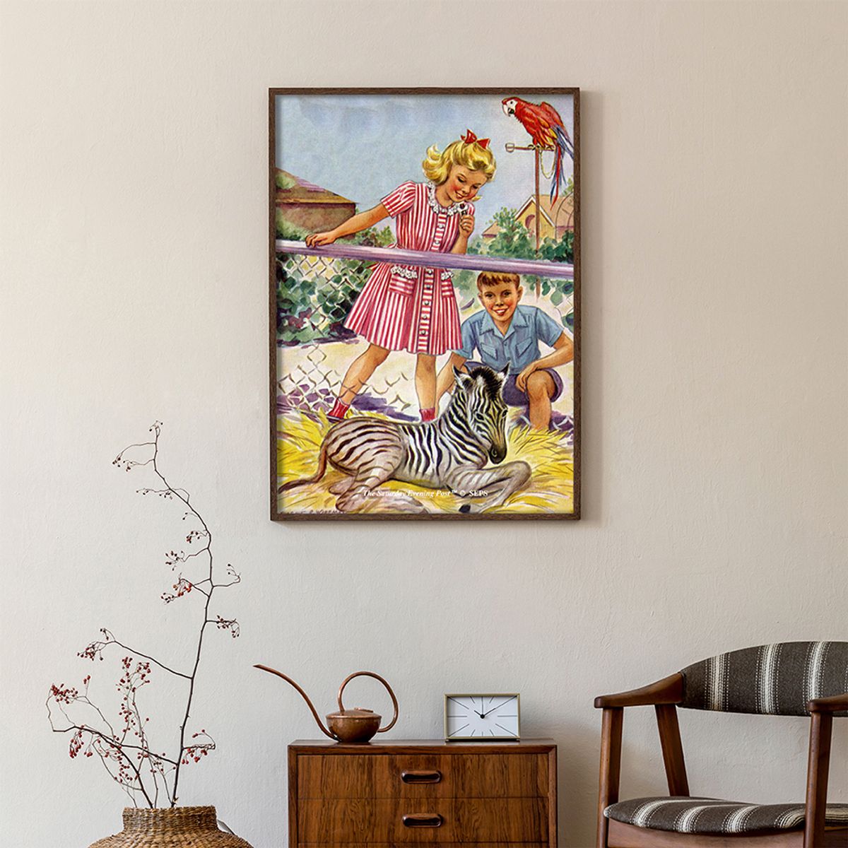 더 새터데이 이브닝 포스트(THE SATURDAY EVENING POST) SEP Framed Poster_Baby Zebra