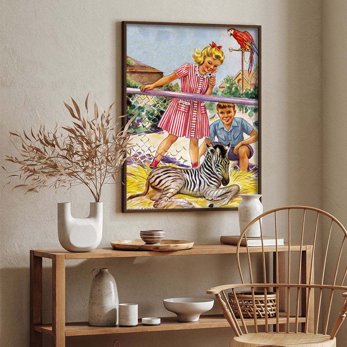 더 새터데이 이브닝 포스트(THE SATURDAY EVENING POST) SEP Framed Poster_Baby Zebra