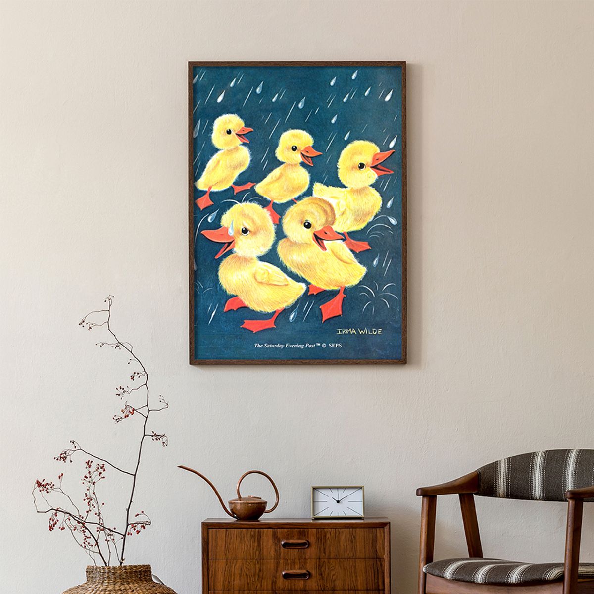 더 새터데이 이브닝 포스트(THE SATURDAY EVENING POST) SEP Framed Poster_Ducks in the Rain