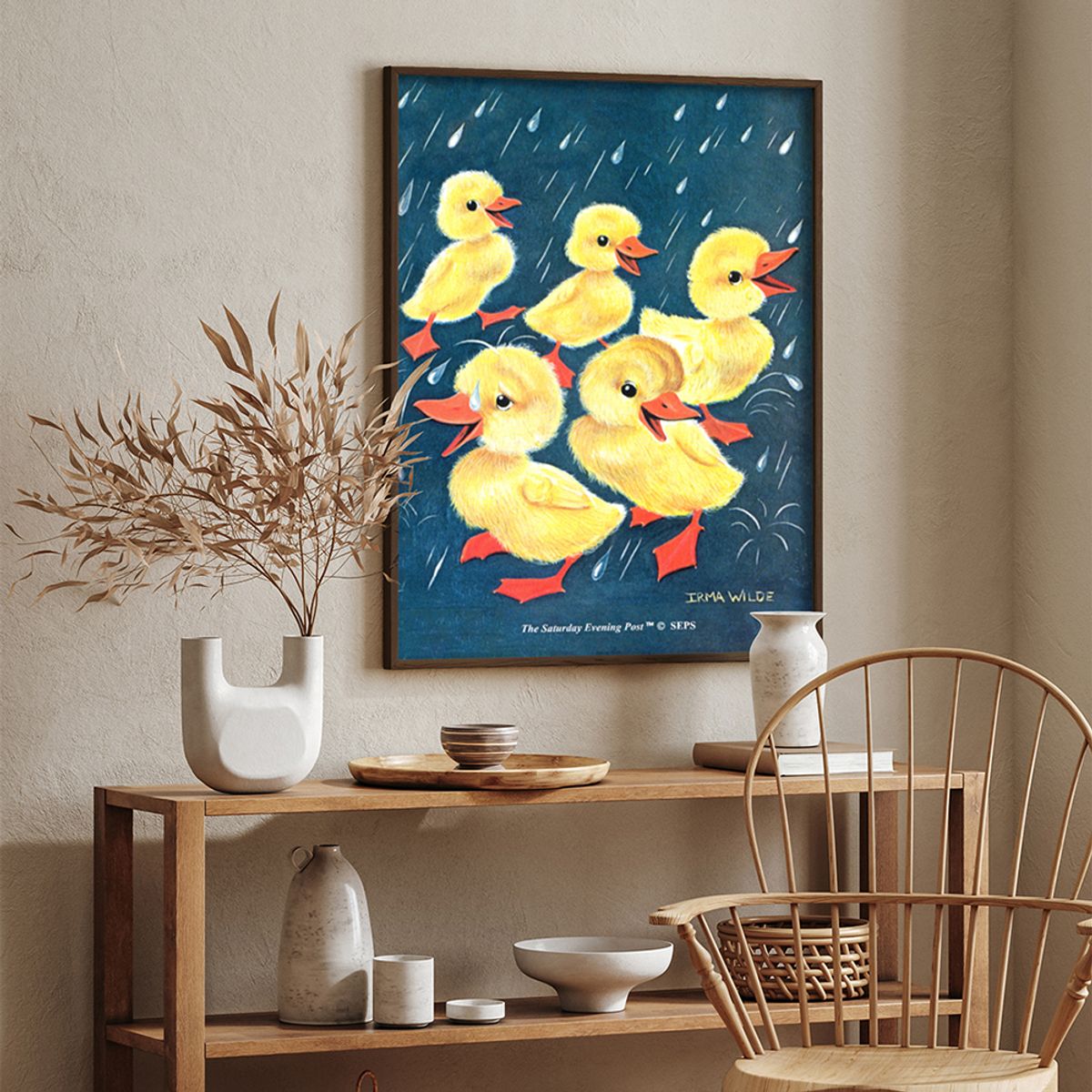 더 새터데이 이브닝 포스트(THE SATURDAY EVENING POST) SEP Framed Poster_Ducks in the Rain