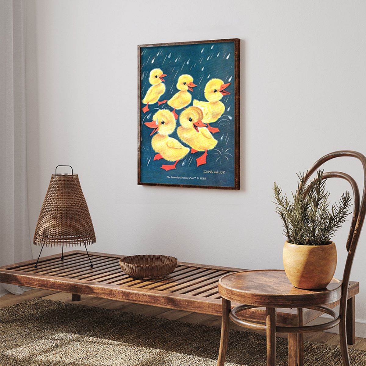 더 새터데이 이브닝 포스트(THE SATURDAY EVENING POST) SEP Framed Poster_Ducks in the Rain