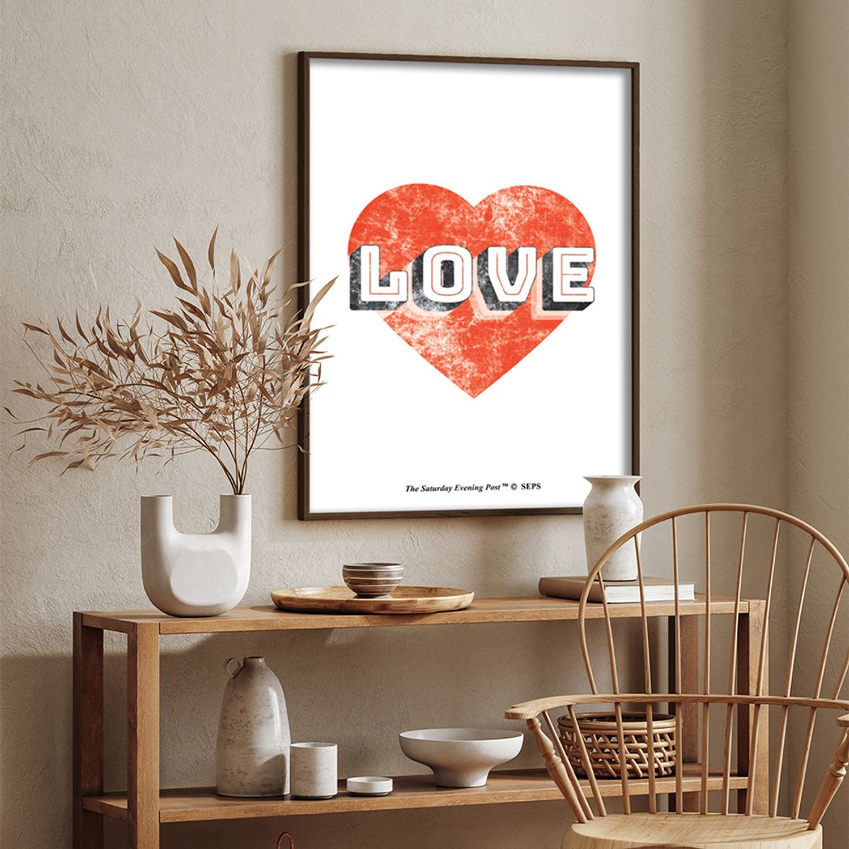 더 새터데이 이브닝 포스트(THE SATURDAY EVENING POST) SEP Framed Poster_Love