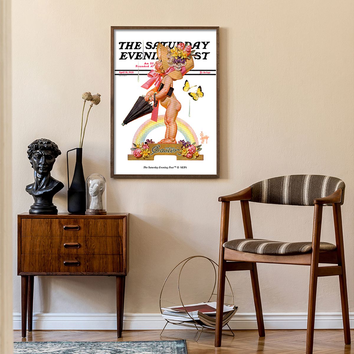 더 새터데이 이브닝 포스트(THE SATURDAY EVENING POST) SEP Framed Poster_Easter Rainbow