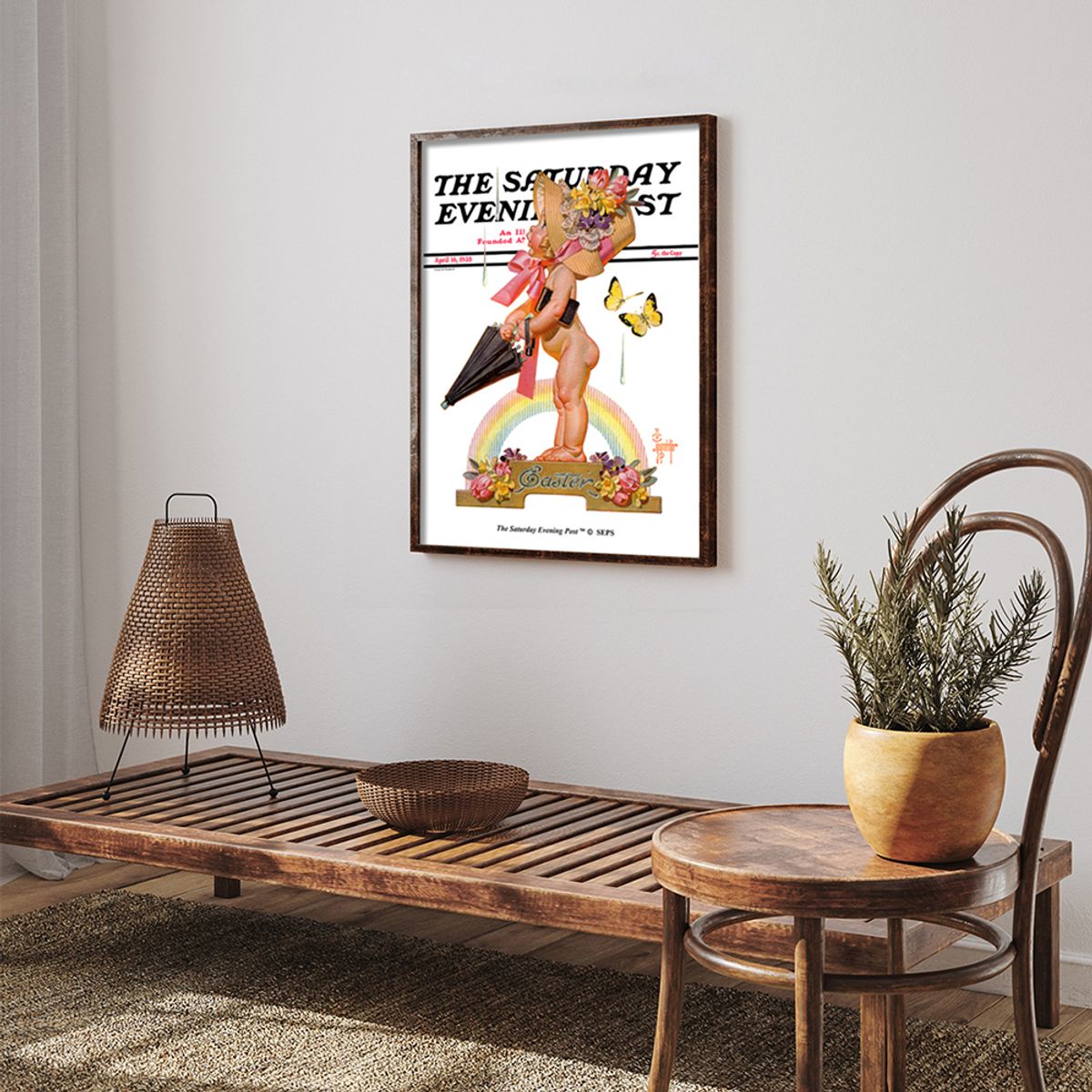더 새터데이 이브닝 포스트(THE SATURDAY EVENING POST) SEP Framed Poster_Easter Rainbow