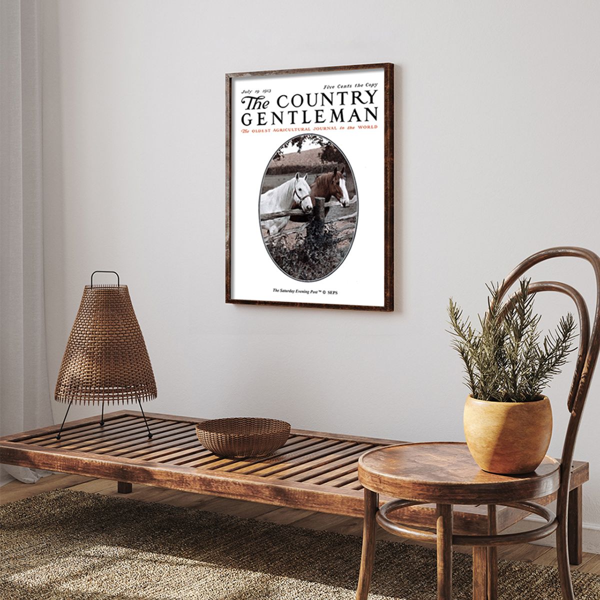 더 새터데이 이브닝 포스트(THE SATURDAY EVENING POST) SEP Framed Poster_Horses at Fence
