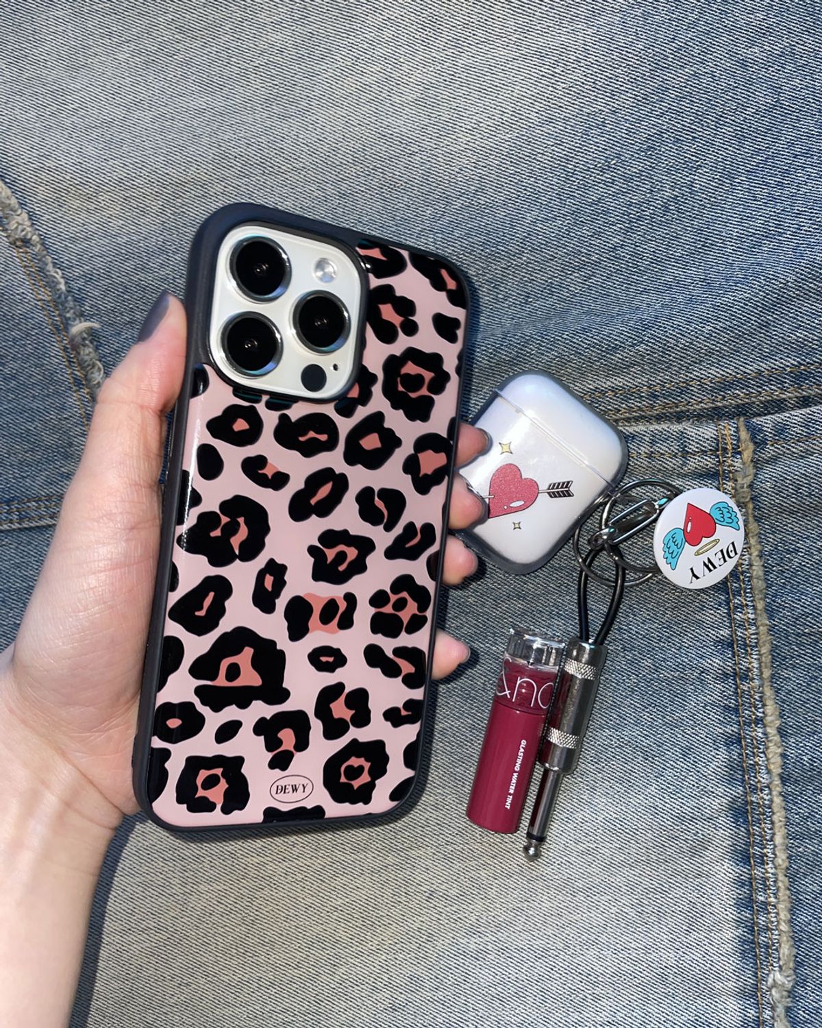 듀이(DEWY) Pink leopard phone case 호피 레오파드 범퍼 폰케이스 (+맥세이프, 갤럭시 제트플립)