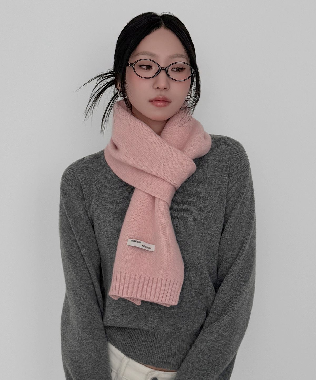 로맨티누어(ROMANTINUER) 워셔블 소프트터치 머플러 (핑크)