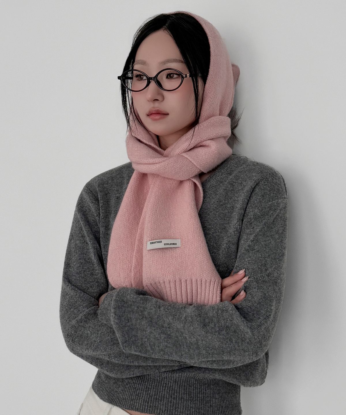 로맨티누어(ROMANTINUER) 워셔블 소프트터치 머플러 (핑크)