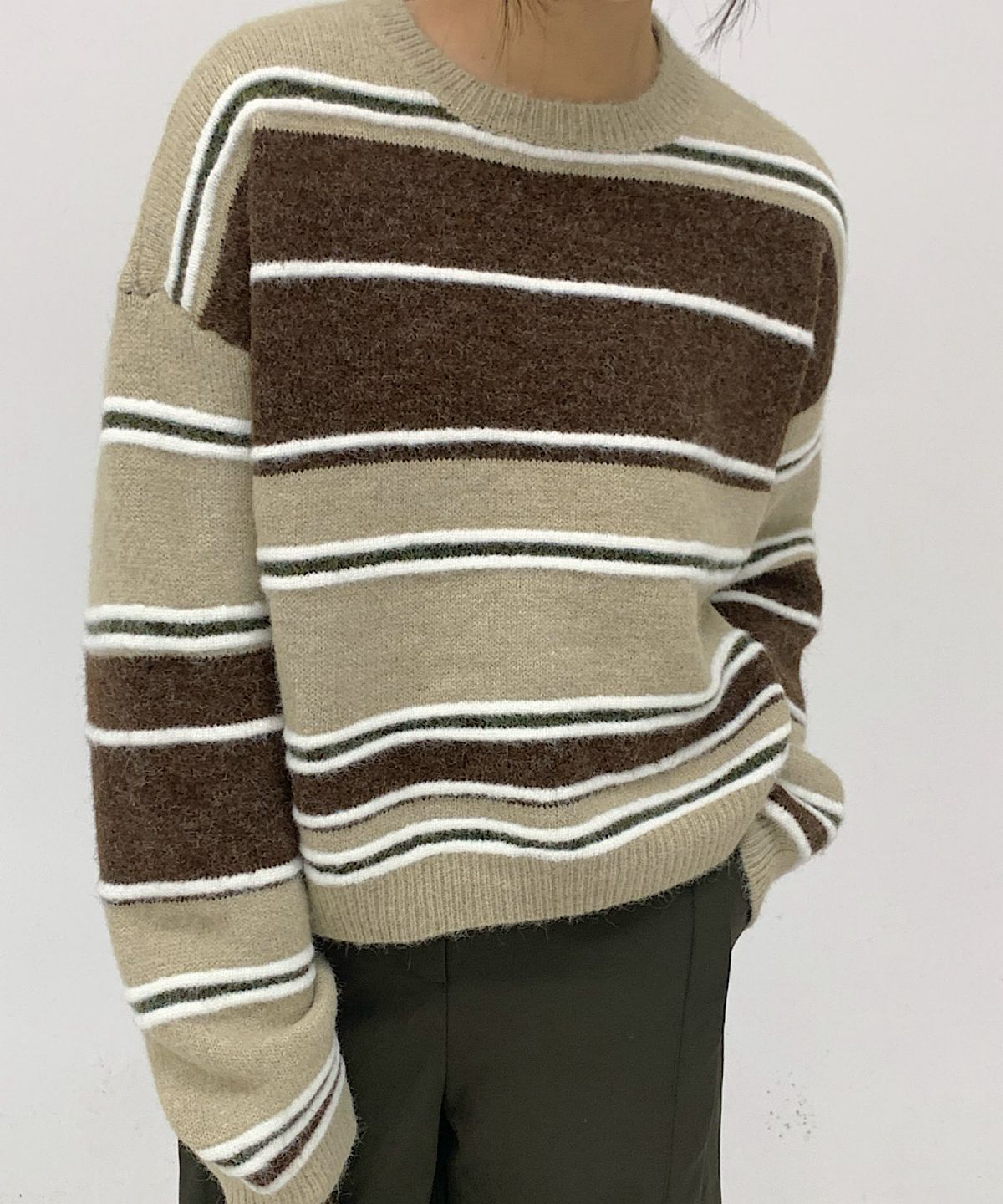 아포엠(APOEM) Brushed Stripe Knit (3C)