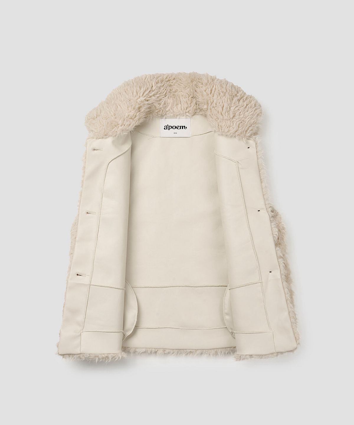 아포엠(APOEM) Fur Leather Vest (2C)