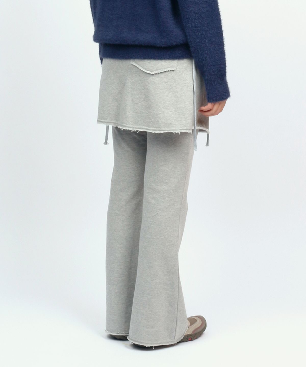 써넥트(SUNNECT) Skirt-Layered Sweatpant - Heather Grey