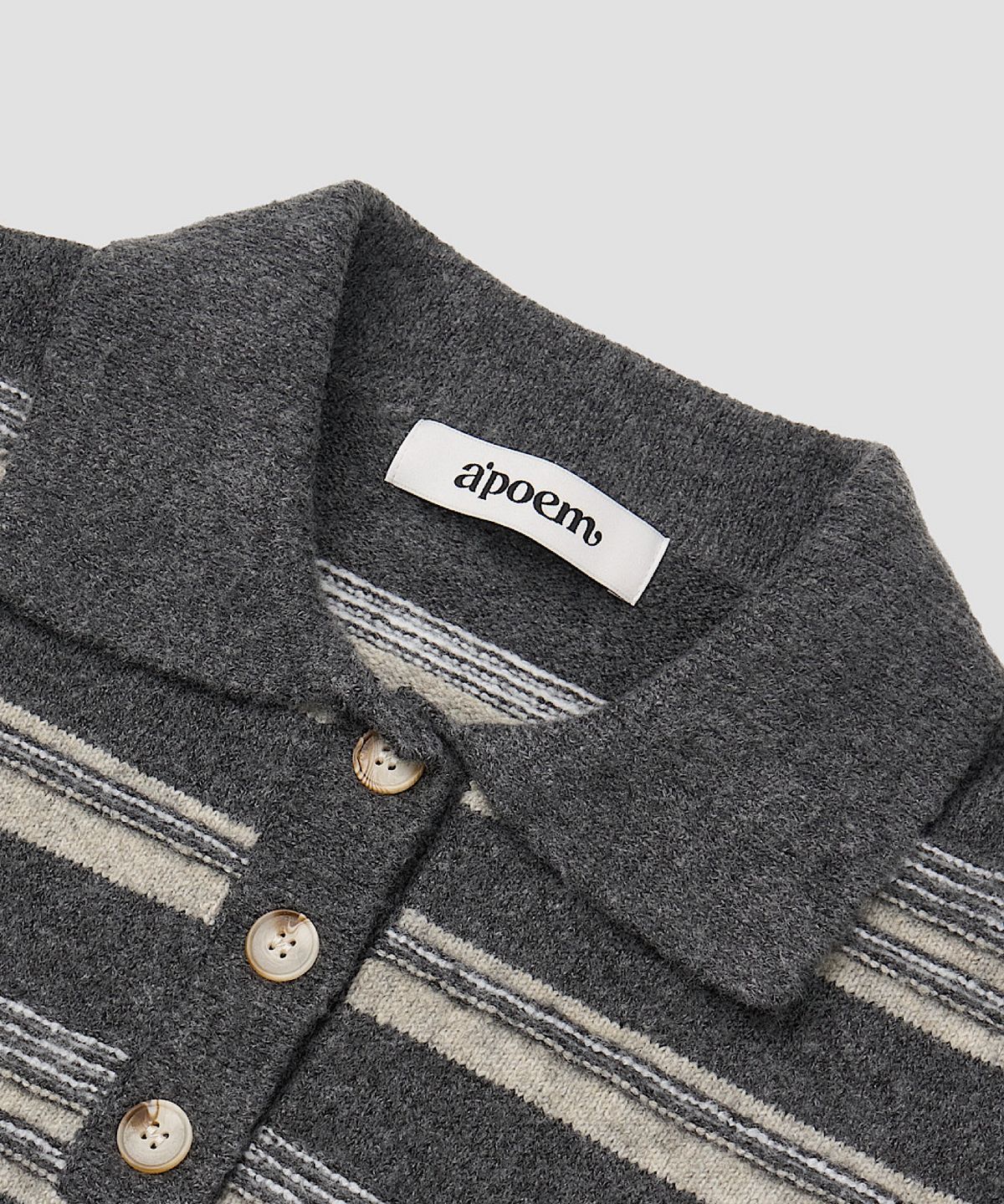 아포엠(APOEM) Stripe Collar Knit (2C)