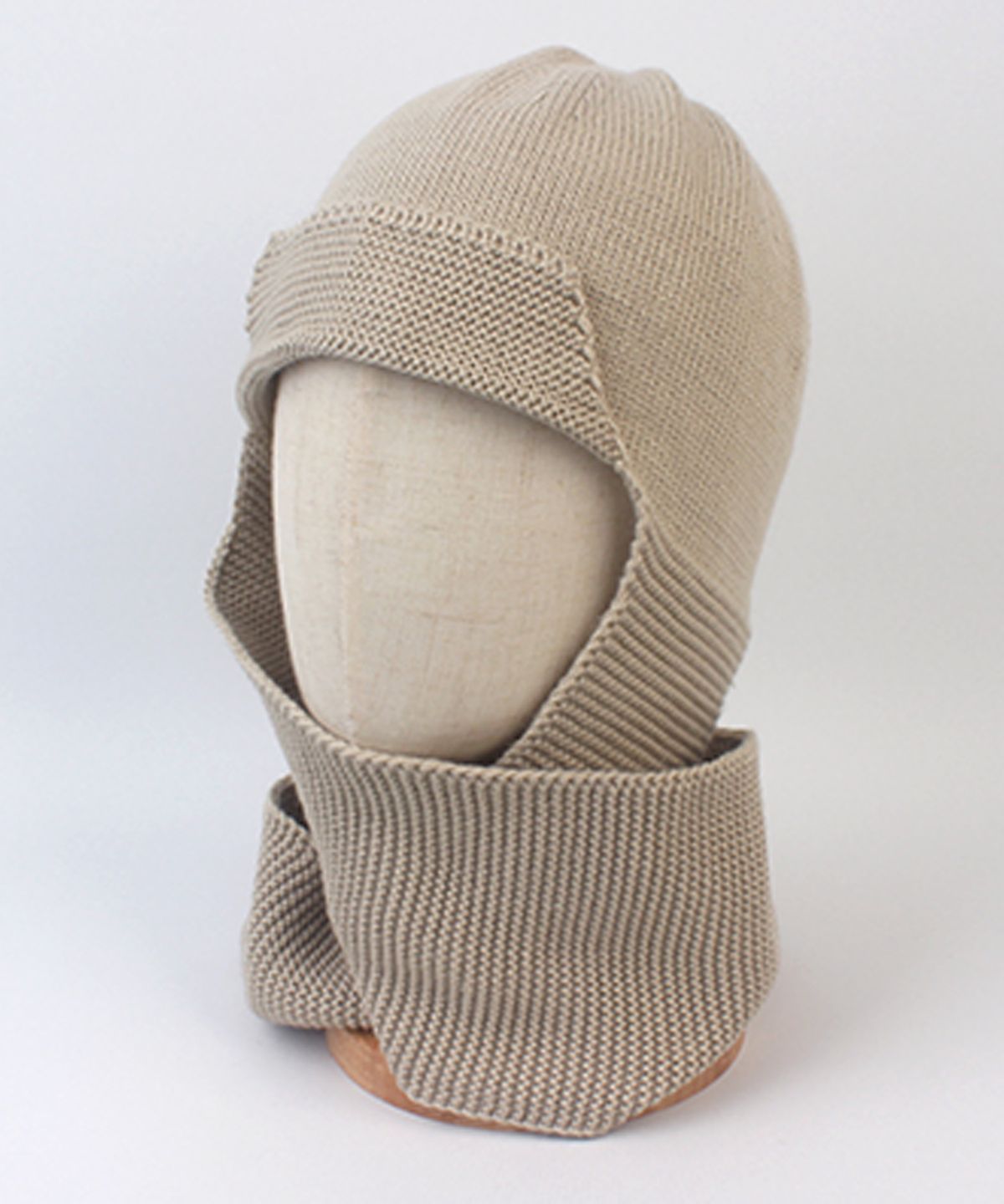 유니버셜 케미스트리(UNIVERSAL CHEMISTRY) Wool Beige Brim Muffler Beanie 머플러비니