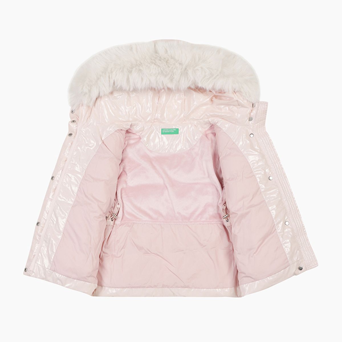 베네통키즈(BENETTONKIDS) 미들 후드 퍼 덕 다운_QADJ05561LP
