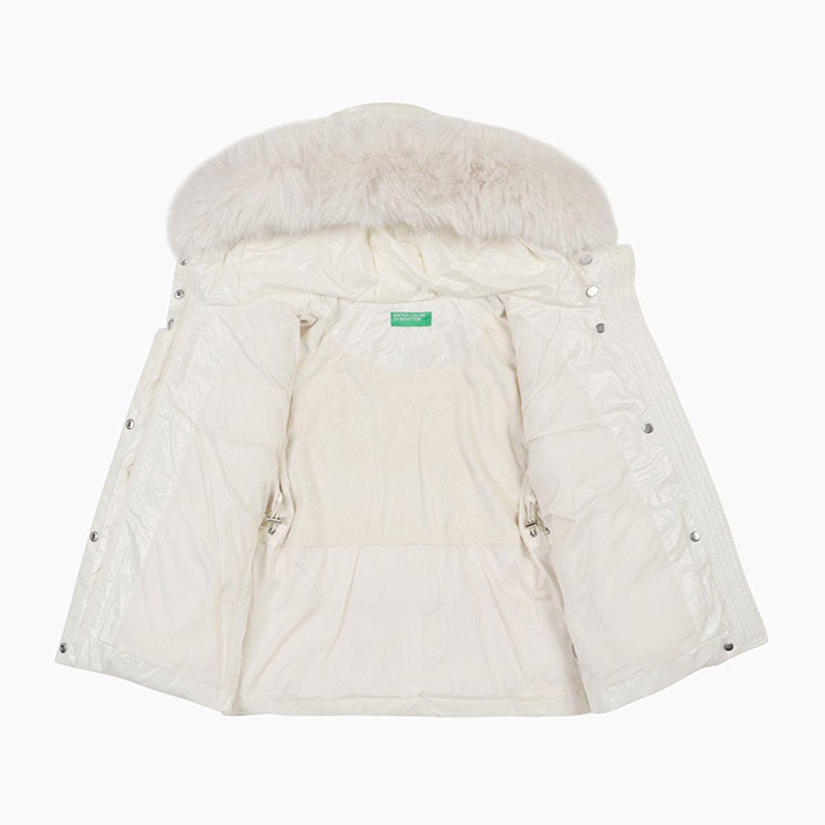 베네통키즈(BENETTONKIDS) 미들 후드 퍼 덕 다운_QADJ05561IV