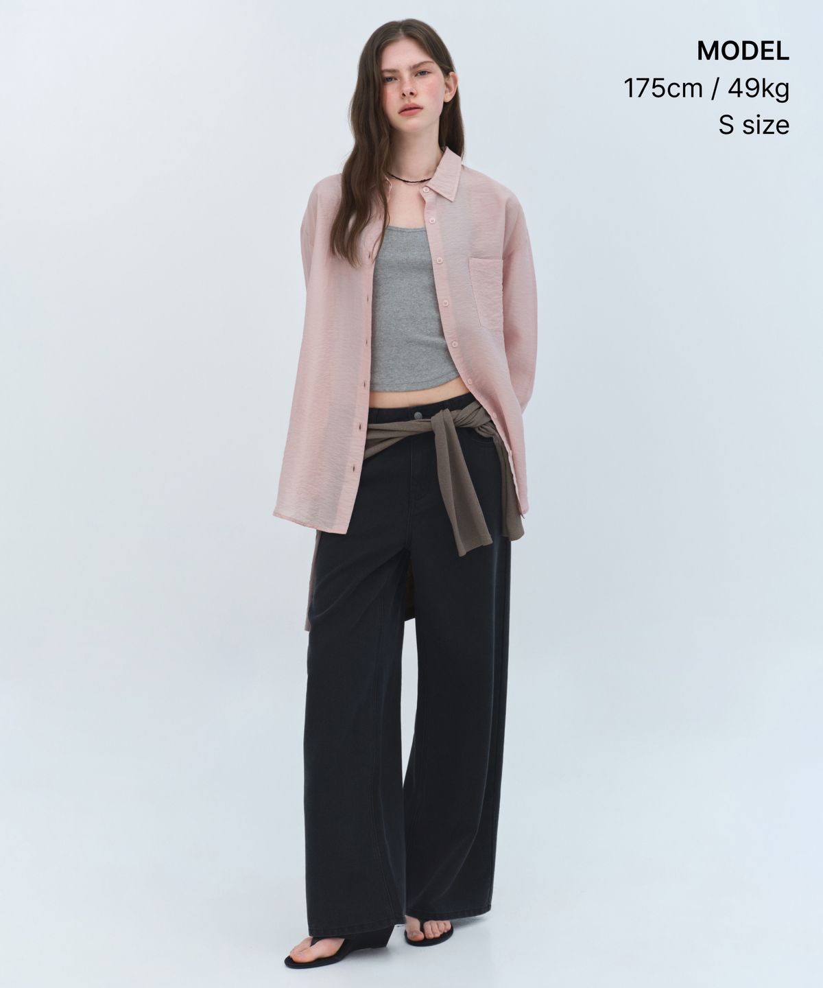 무신사 스탠다드 우먼(MUSINSA STANDARD WOMAN) 우먼즈 오버사이즈 크링클 실키 셔츠 [인디언 핑크]