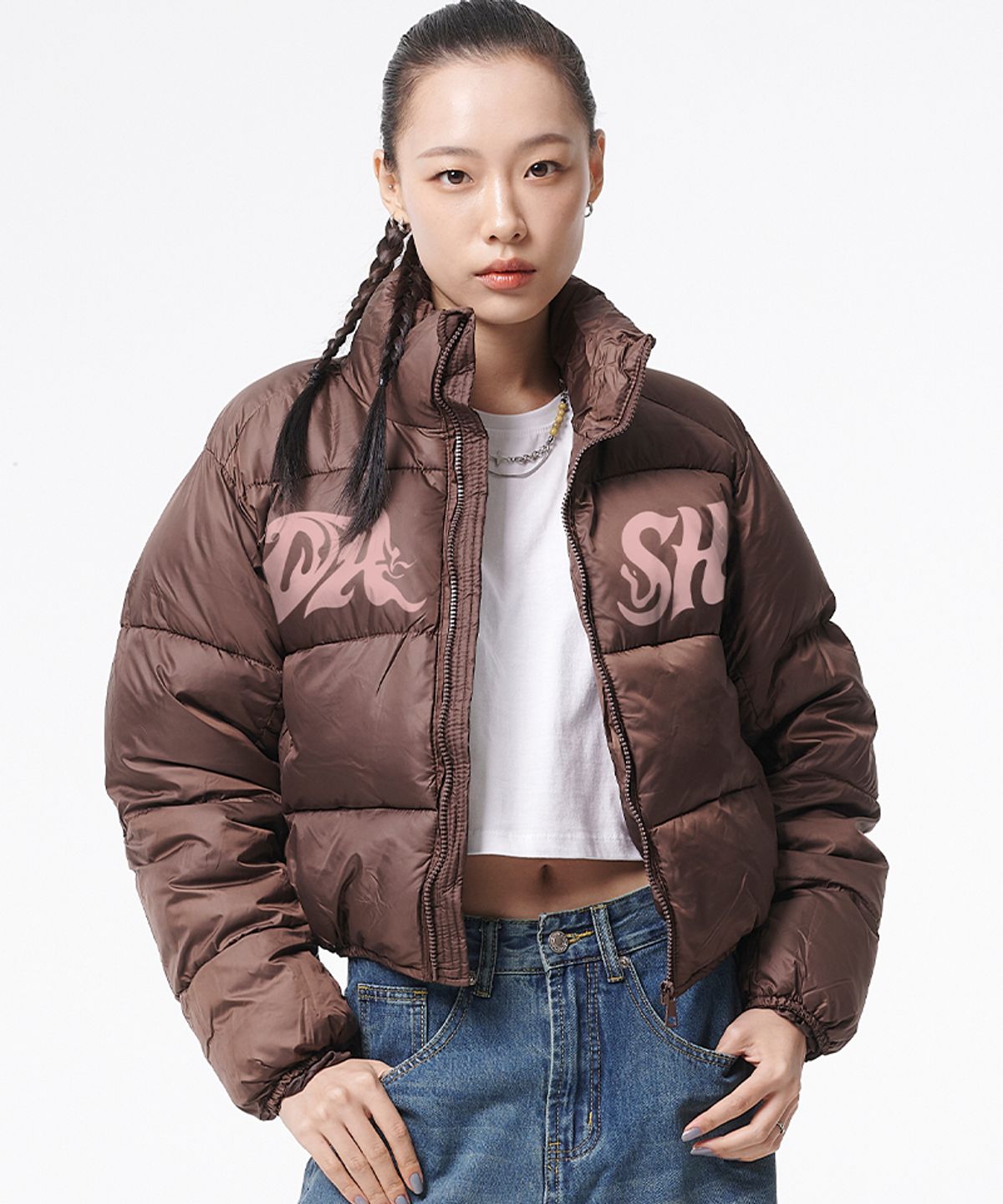 아티스트웨어(ARTISTWEAR) [2COLORS] 대쉬 푸퍼 크롭 숏패딩 자켓