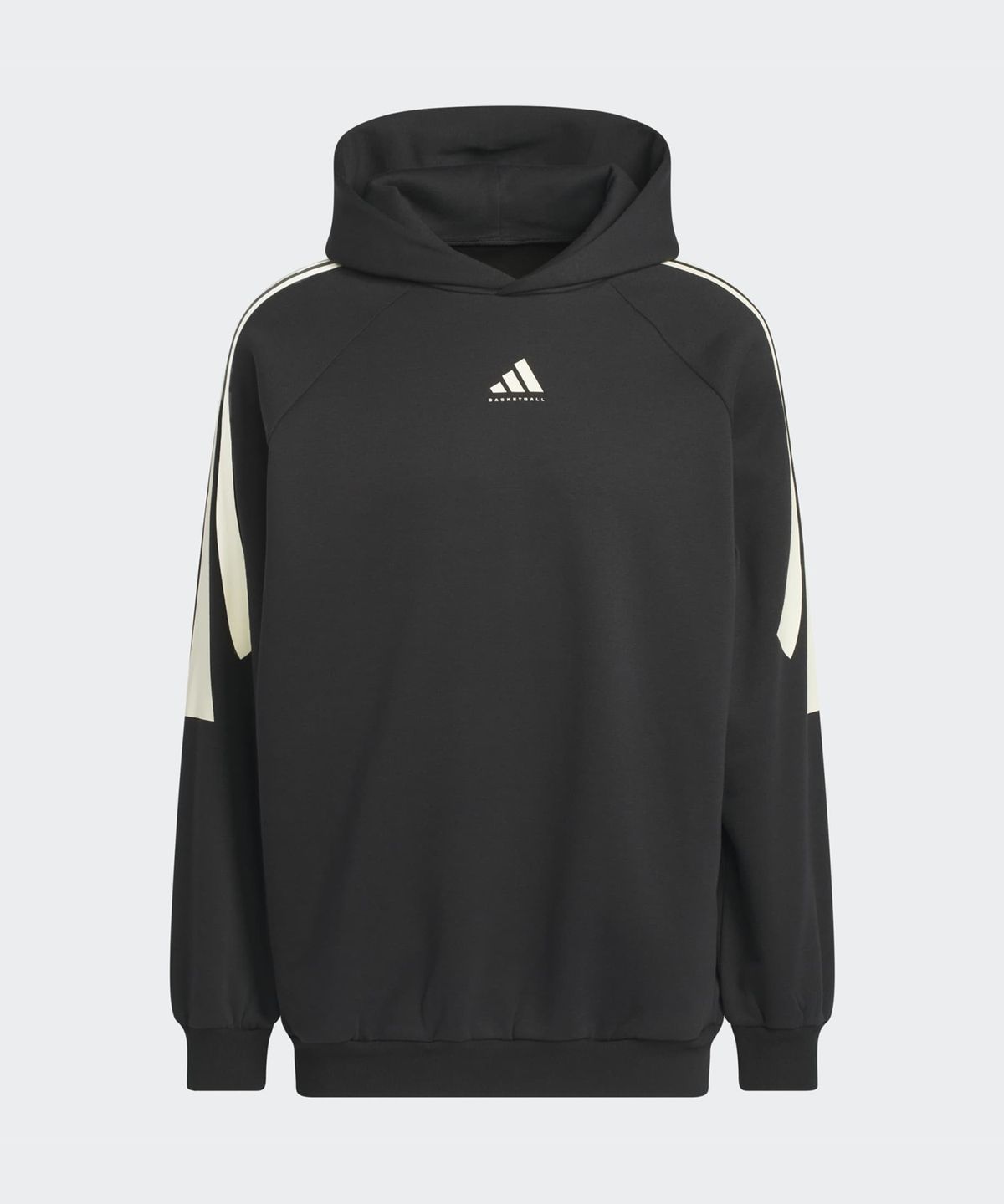 아디다스(ADIDAS) 바스켓볼 3-스트라이프 플리스 후디 - 블랙 / JZ7914