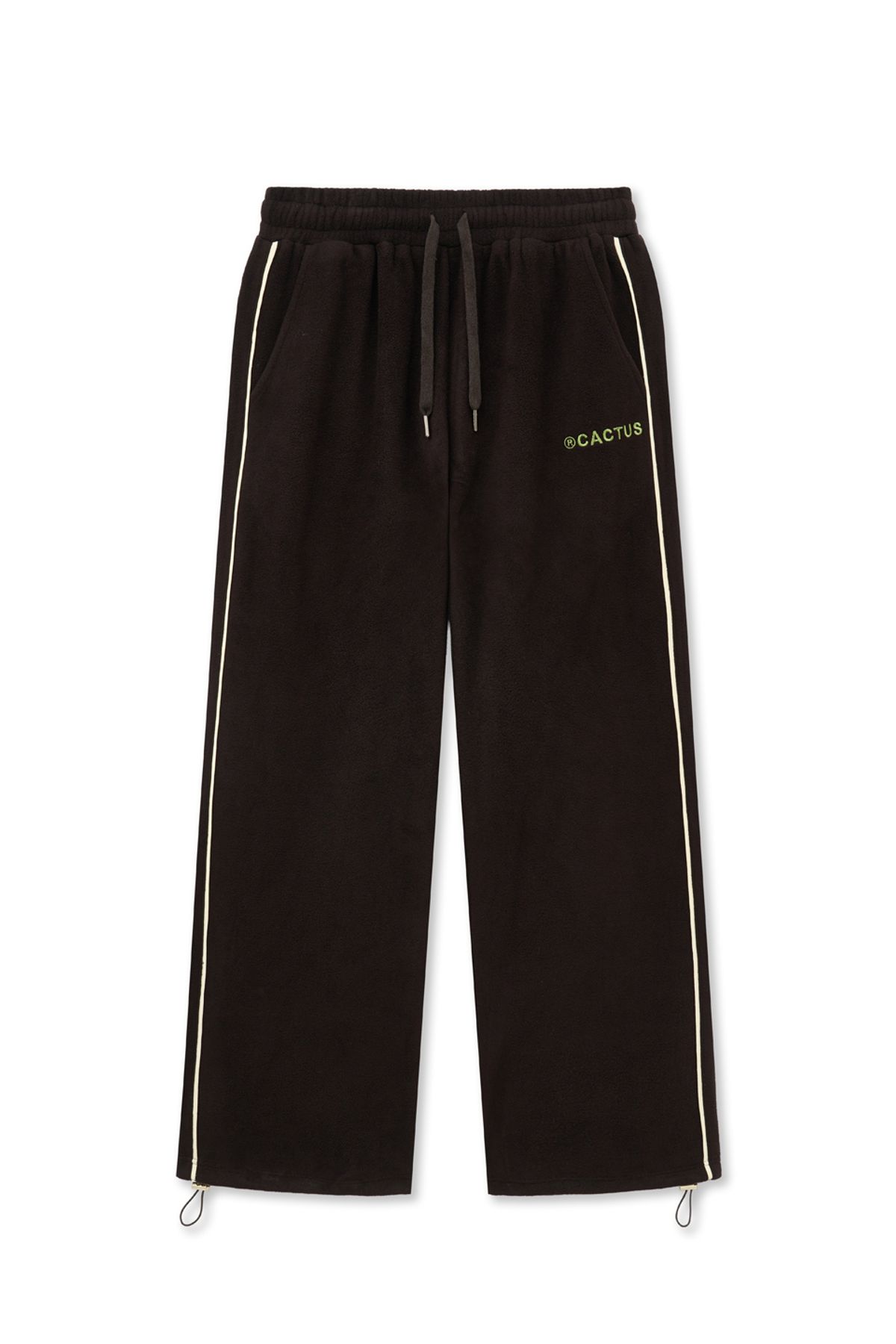 캑터스도넛마켓(CACTUSDONUTMARKET) Embroidery Piping Fleece Sweat Pants-Brown